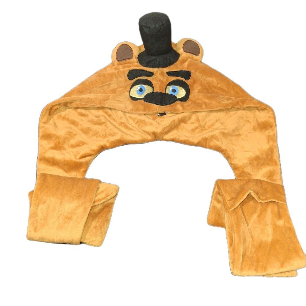 FNAF Freddy Fazbear Plush Hood Scarf Mittens Hat Five Nights At Freddys Spencers